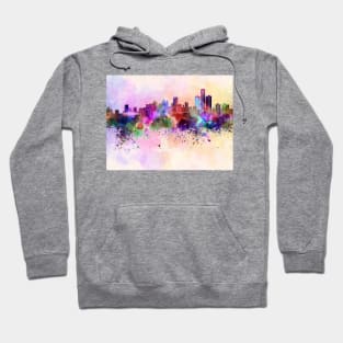 Detroit skyline in watercolor background Hoodie